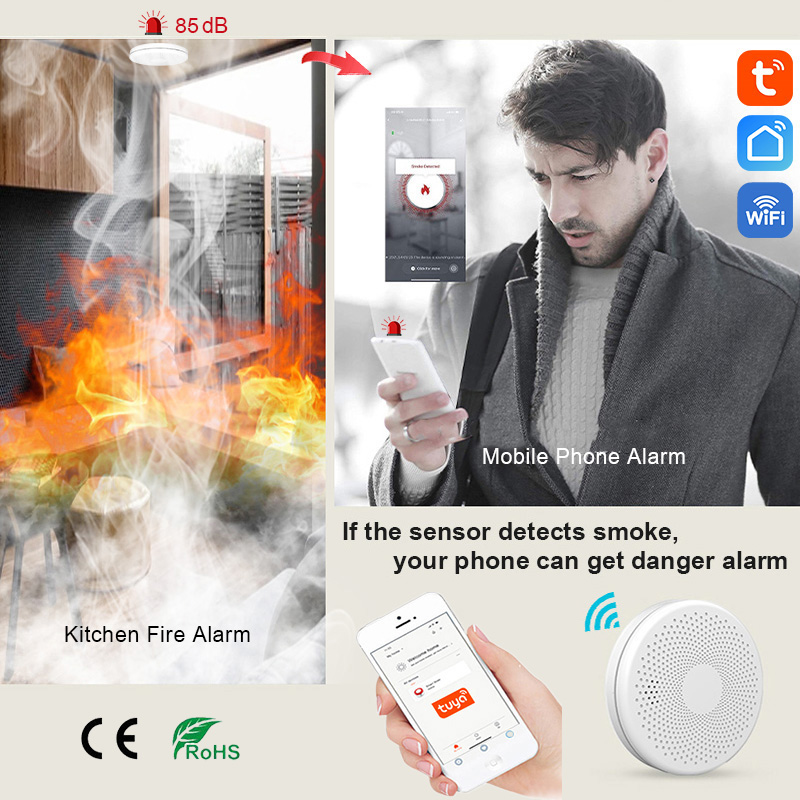 2 in 1 Version WiFi Tuya Smart - Smoke Detector Interconnected recensione e prezzo