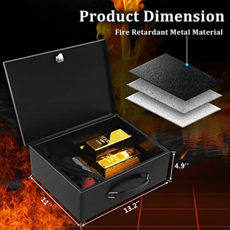 Portable Metal Safe Box with K - Fire Safe Document recensione e prezzo