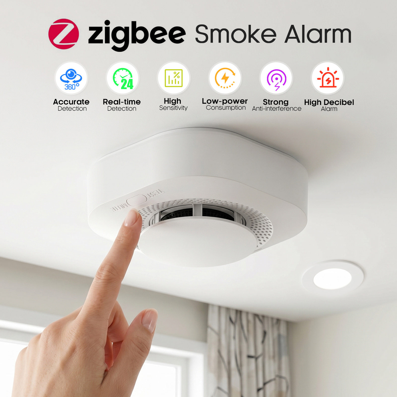 4 / 6 / 8 / 12 PCS Tuya Zigbee - Smoke Detector Interconnected recensione e prezzo