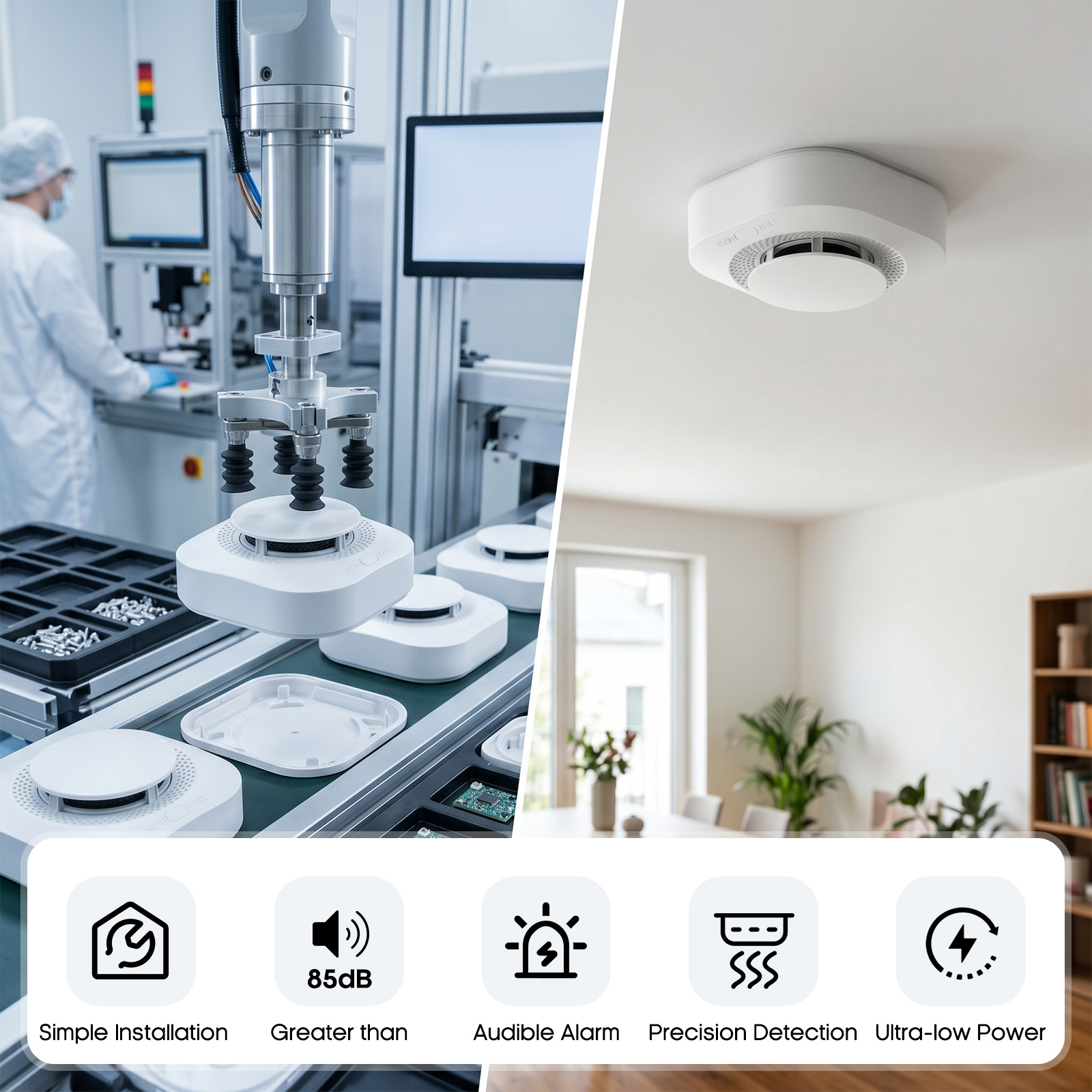 4 / 6 / 8 / 12 PCS Tuya Zigbee - Smoke Detector Interconnected recensione e prezzo
