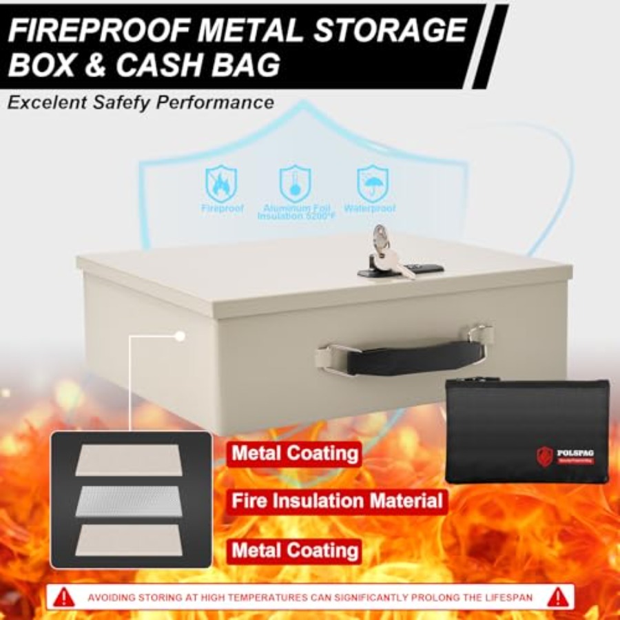 Fireproof Document Box with Ke - Fire Safe Document recensione e prezzo