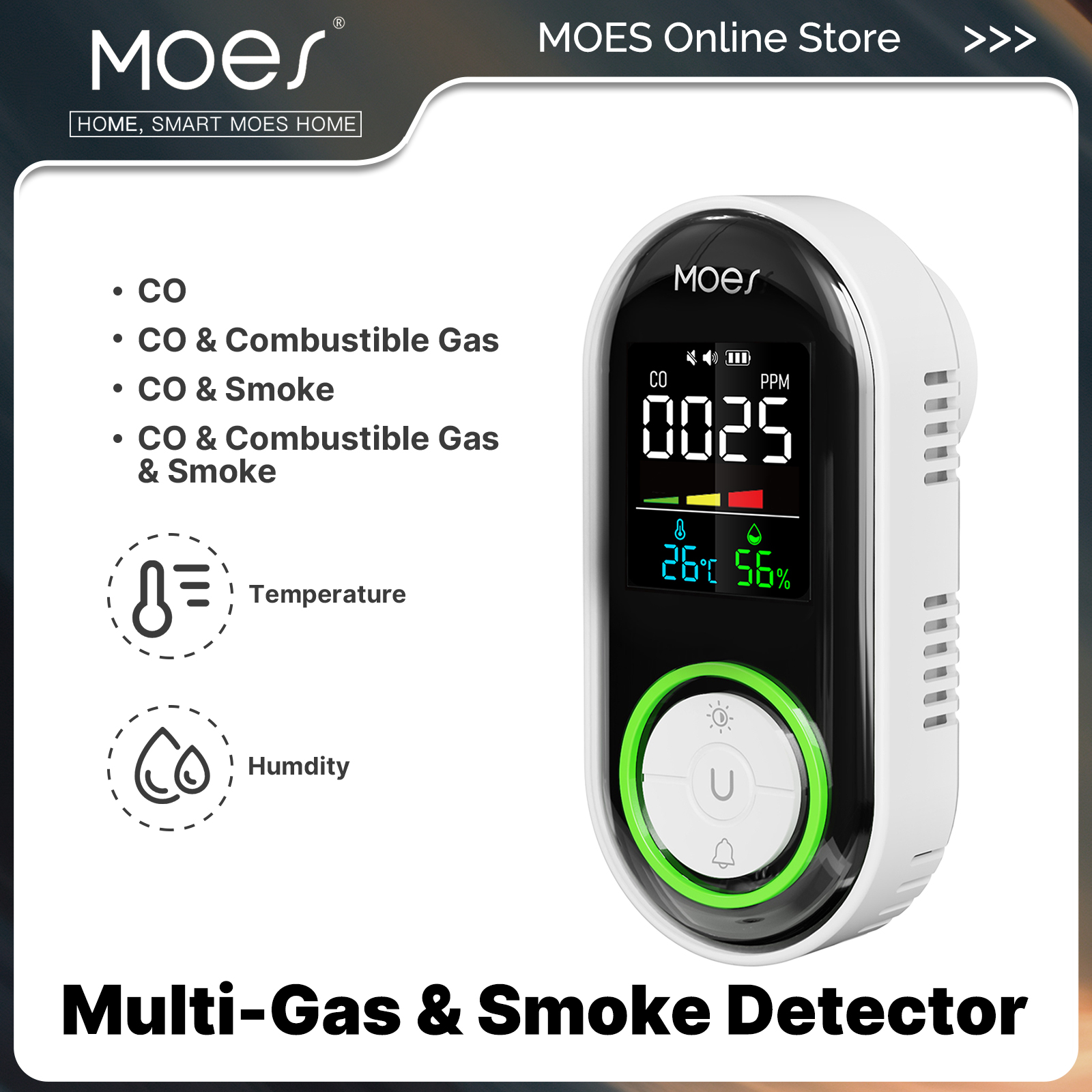 MOES CO Smoke Gas Detector Ala - Co Detector Plug recensione e prezzo