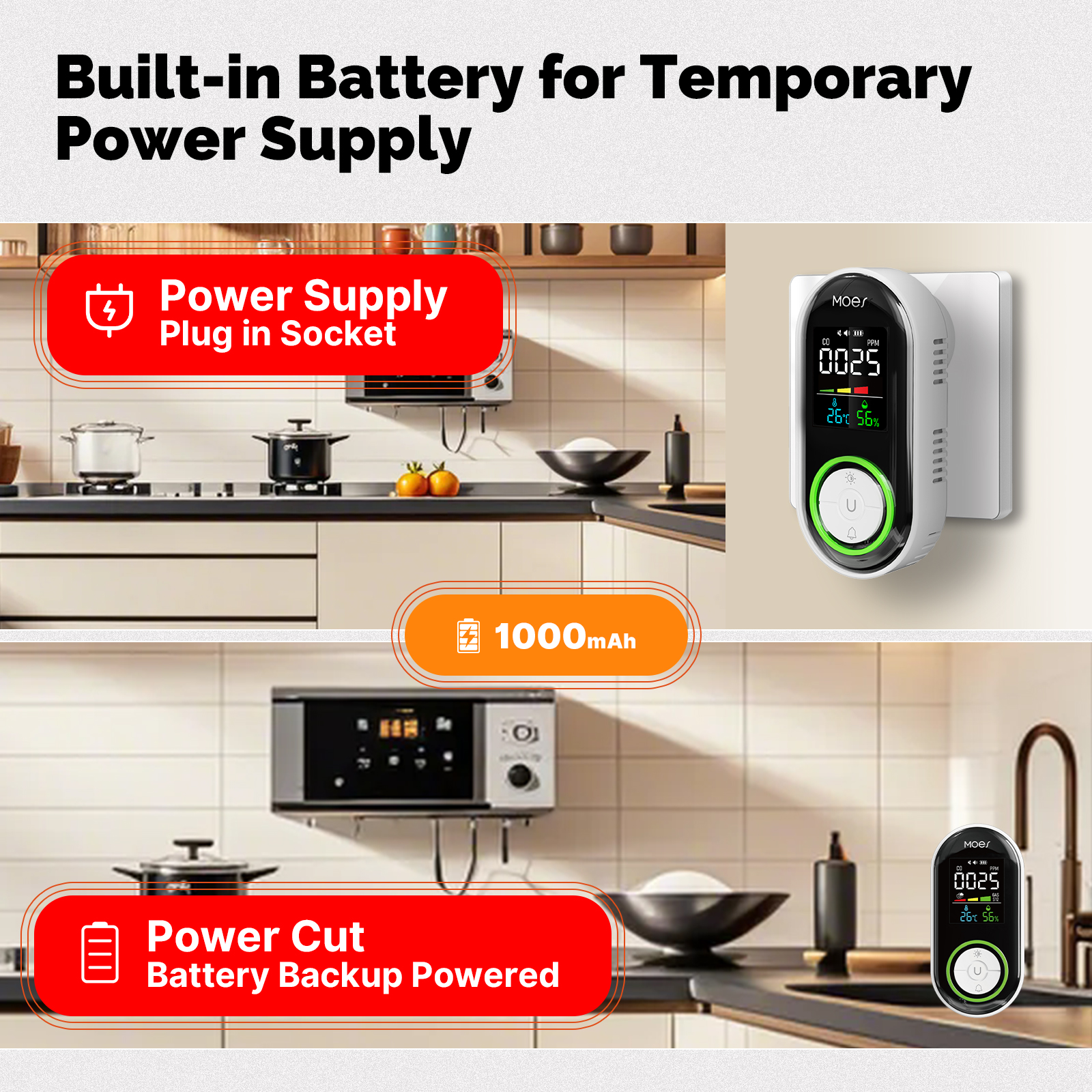 MOES CO Smoke Gas Detector Ala - Co Detector Plug recensione e prezzo