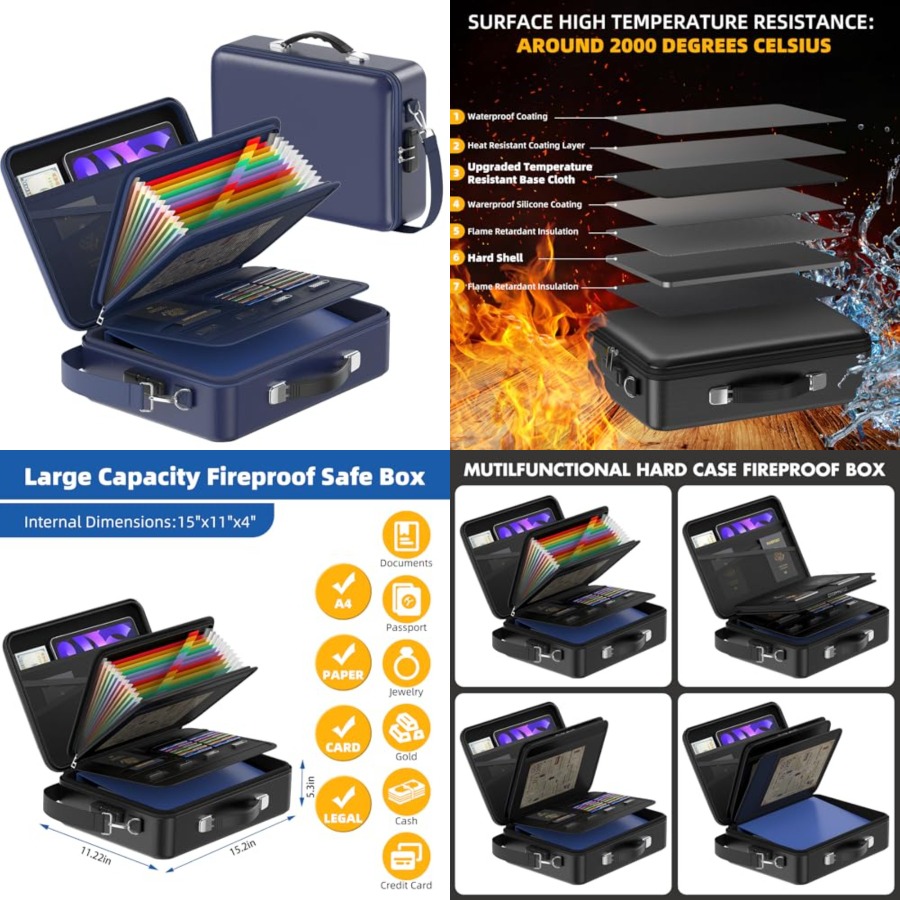 Fireproof Document Box with Lo - Fire Safe Document recensione e prezzo