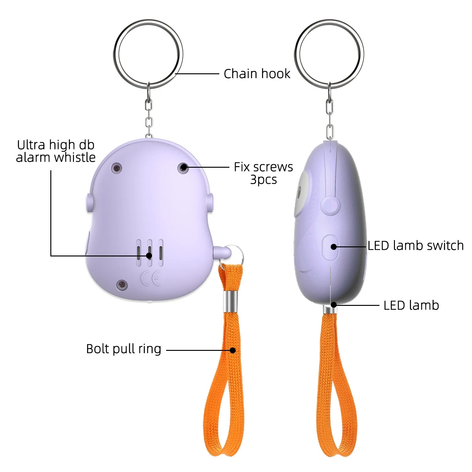 Personal Self Defense 5Pcs Ala - Personal Alarm Keychain recensione e prezzo