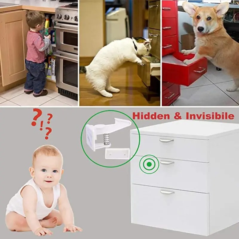 10pcs Baby Cabinet Locks Invis - Medicine Cabinet Lock recensione e prezzo
