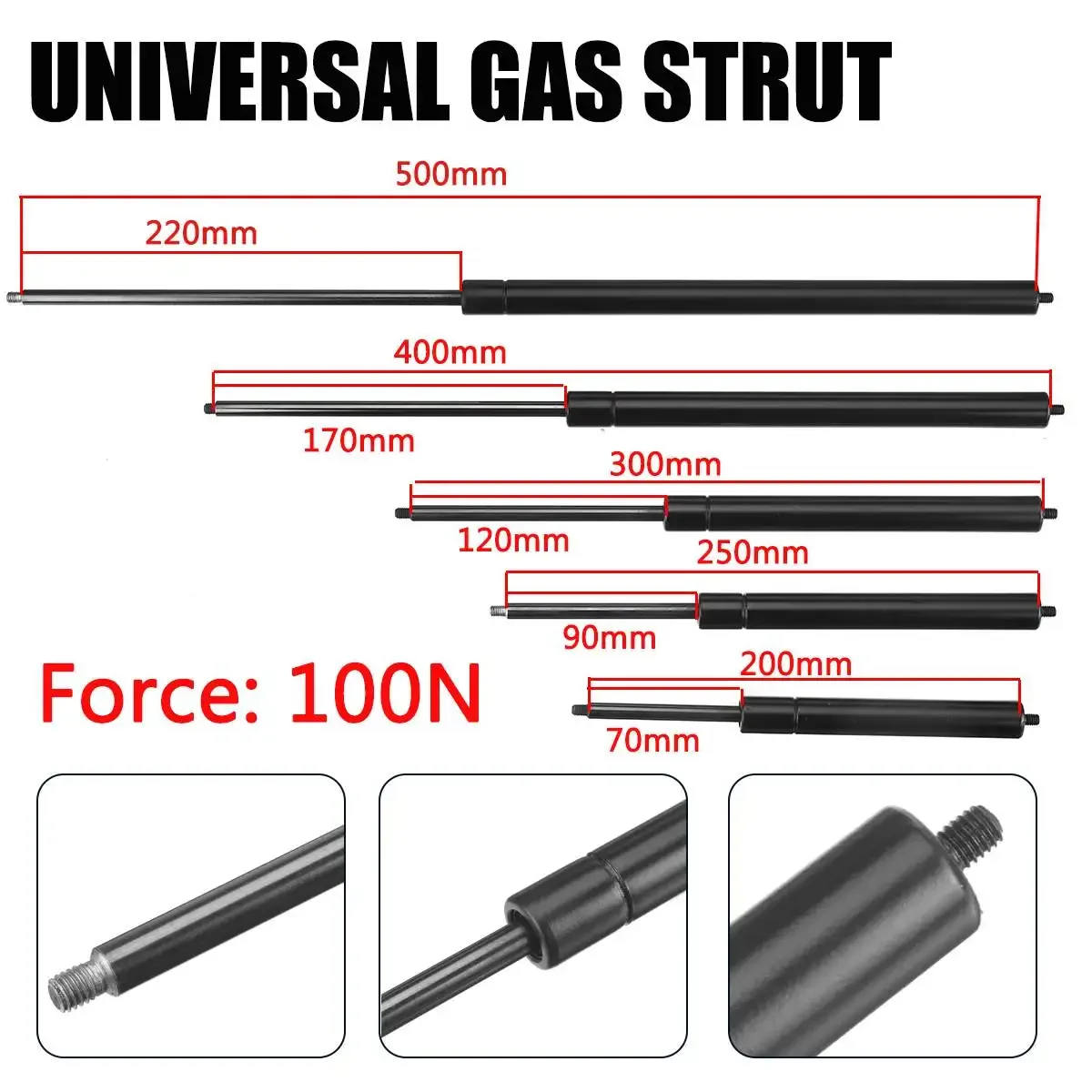 2pcs 200-500mm 100N 8mm Car Ga - Window Lock Bar recensione e prezzo