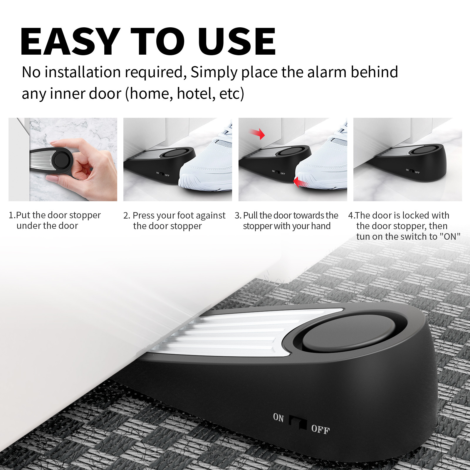 Wireless 130dB Door Stop Alarm - Door Stop Alarm recensione e prezzo