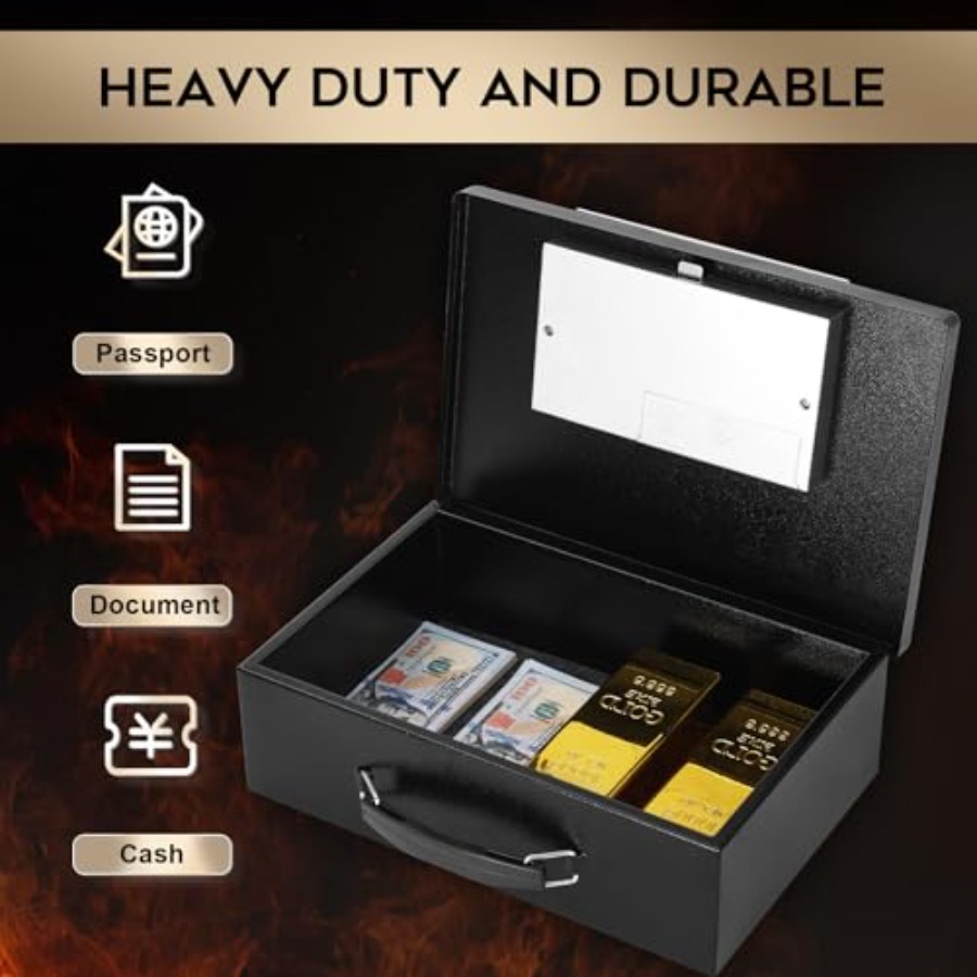 Portable Metal Safe Box with D - Fire Safe Document recensione e prezzo