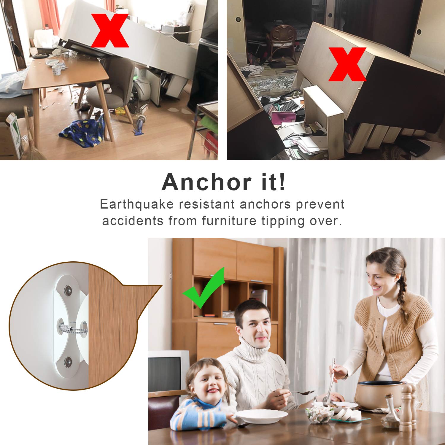 Furniture Anchors (10 Pack), F - Earthquake Anchor Strap recensione e prezzo