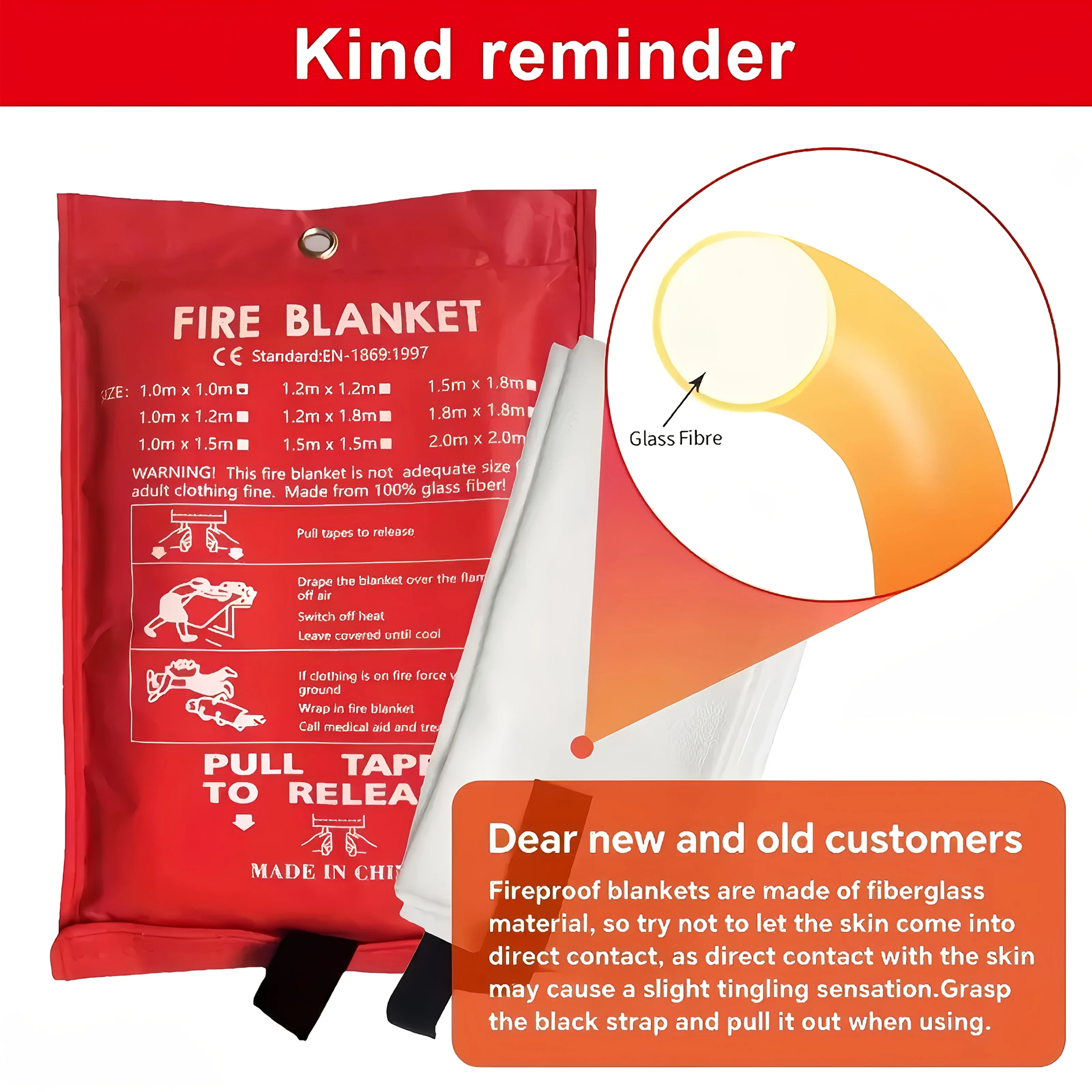 Fiberglass Fire Blanket Emerge - Fire Blanket Kitchen recensione e prezzo