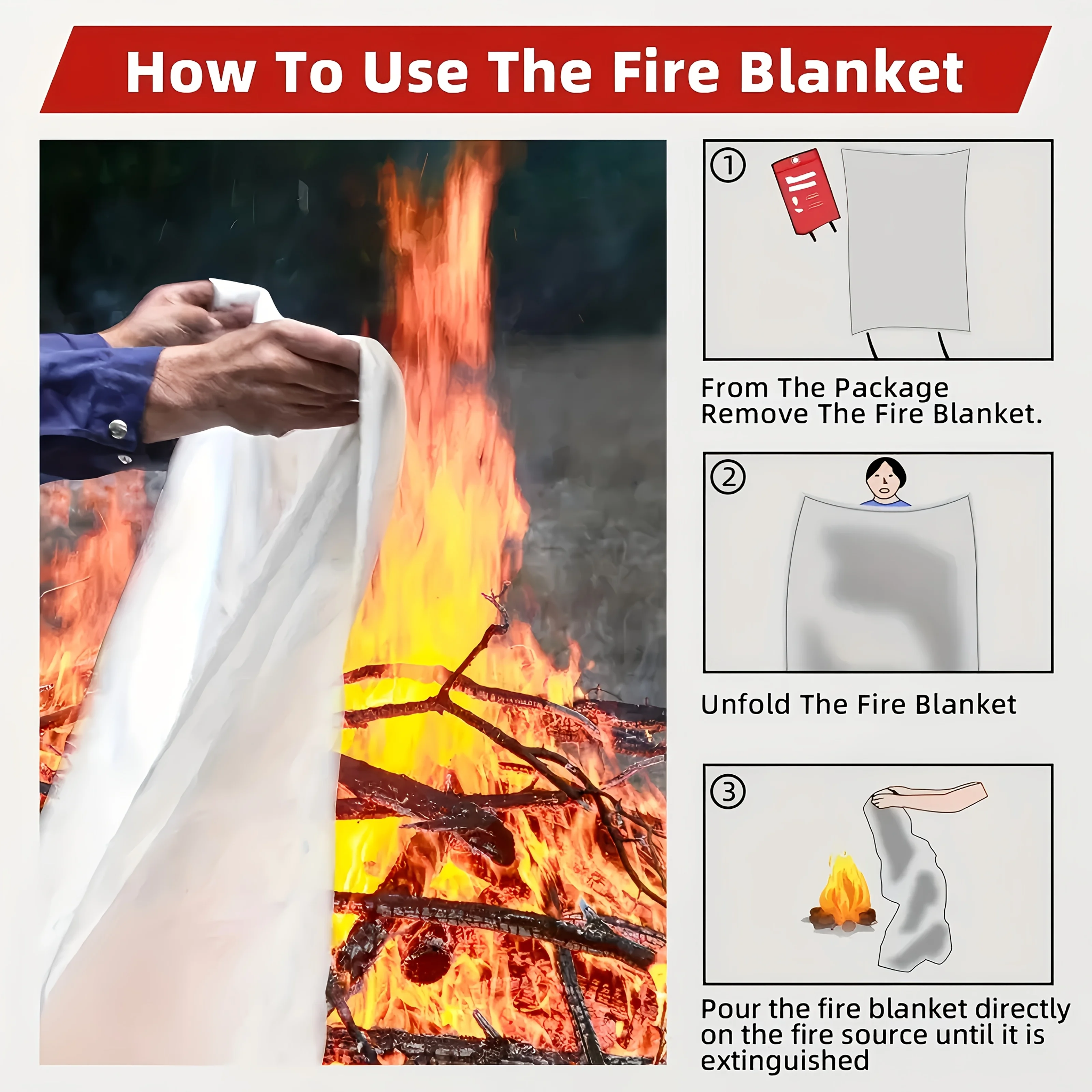 Fiberglass Fire Blanket Emerge - Fire Blanket Kitchen recensione e prezzo