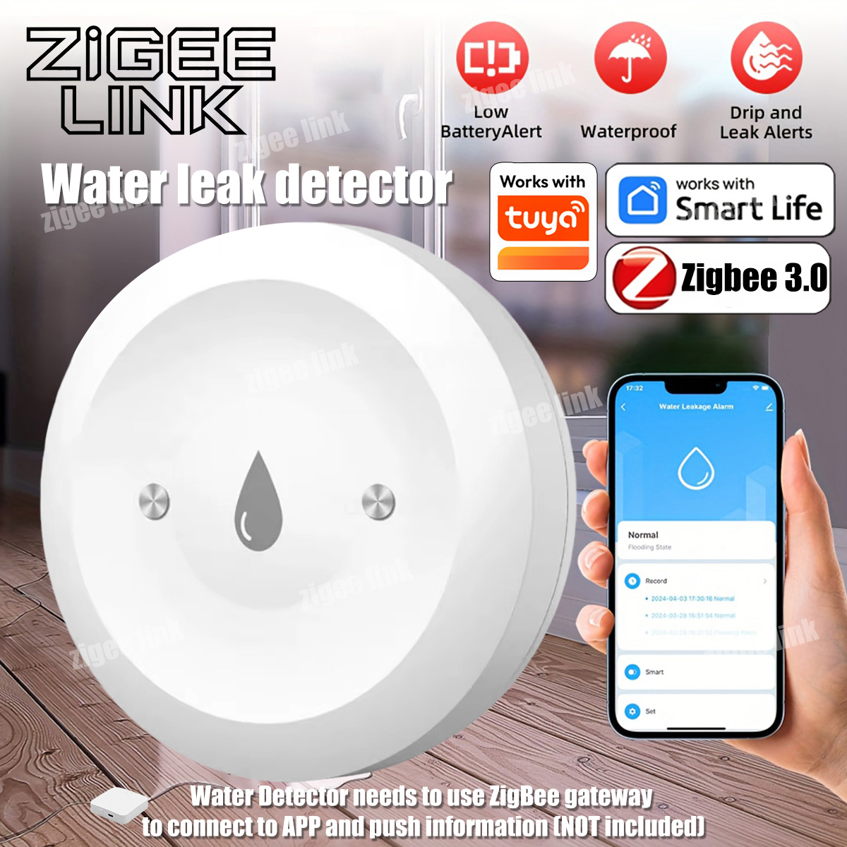 ZigBee 3.0 Water Sensor Smart  - Water Alarm Sensor recensione e prezzo