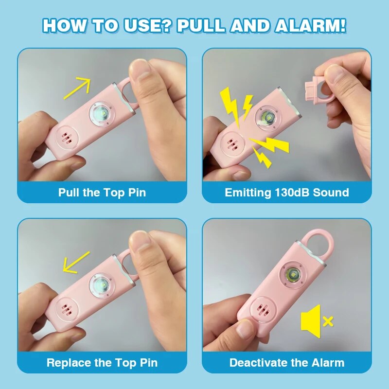 Women's 130dB Personal Safety  - Personal Alarm Keychain recensione e prezzo