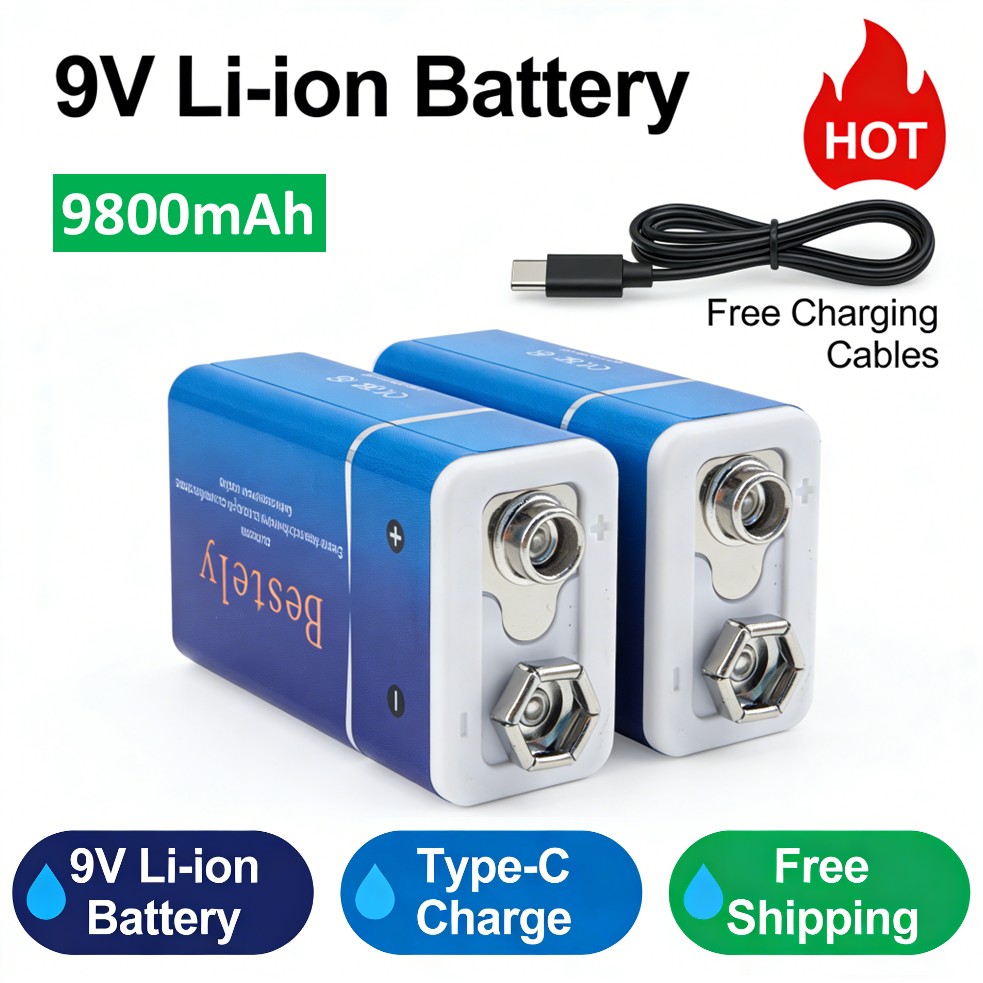 Rechargeable 9V Battery, 9800m - Smoke Detector Interconnected recensione e prezzo
