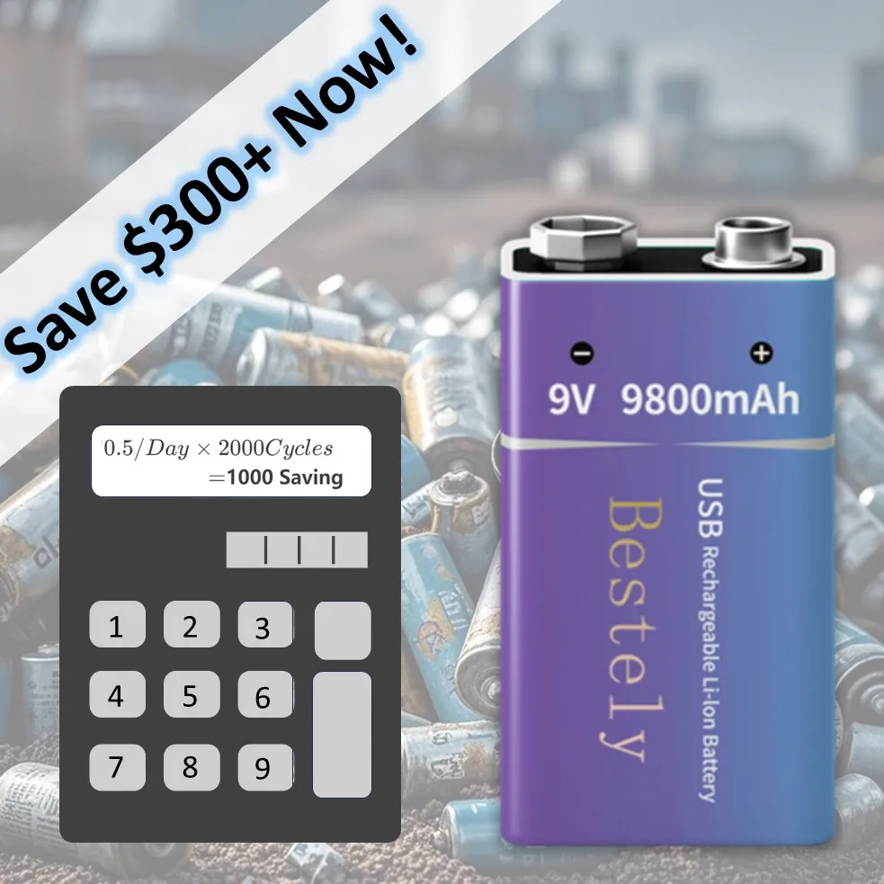 Rechargeable 9V Battery, 9800m - Smoke Detector Interconnected recensione e prezzo