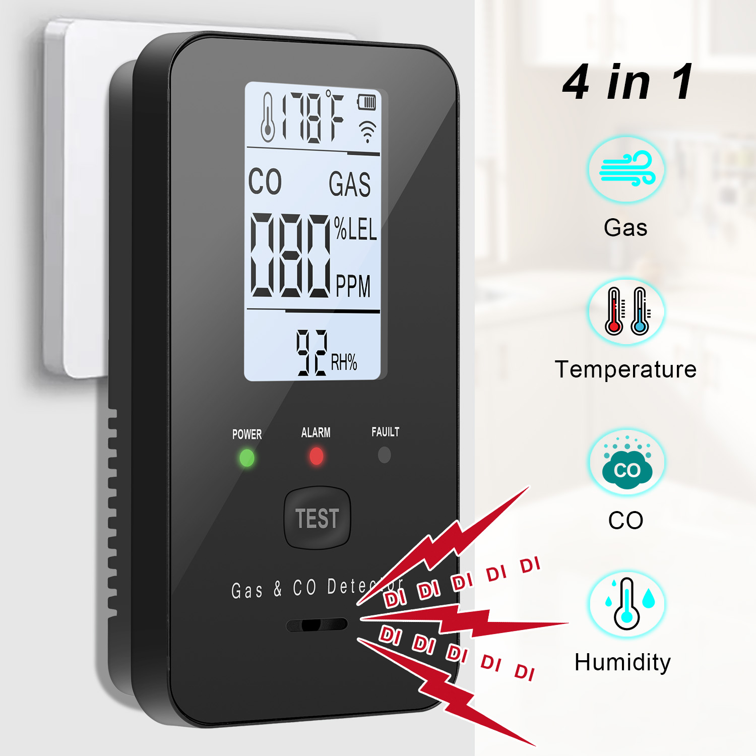 Natural Gas & Carbon Monoxide  - Co Detector Plug recensione e prezzo