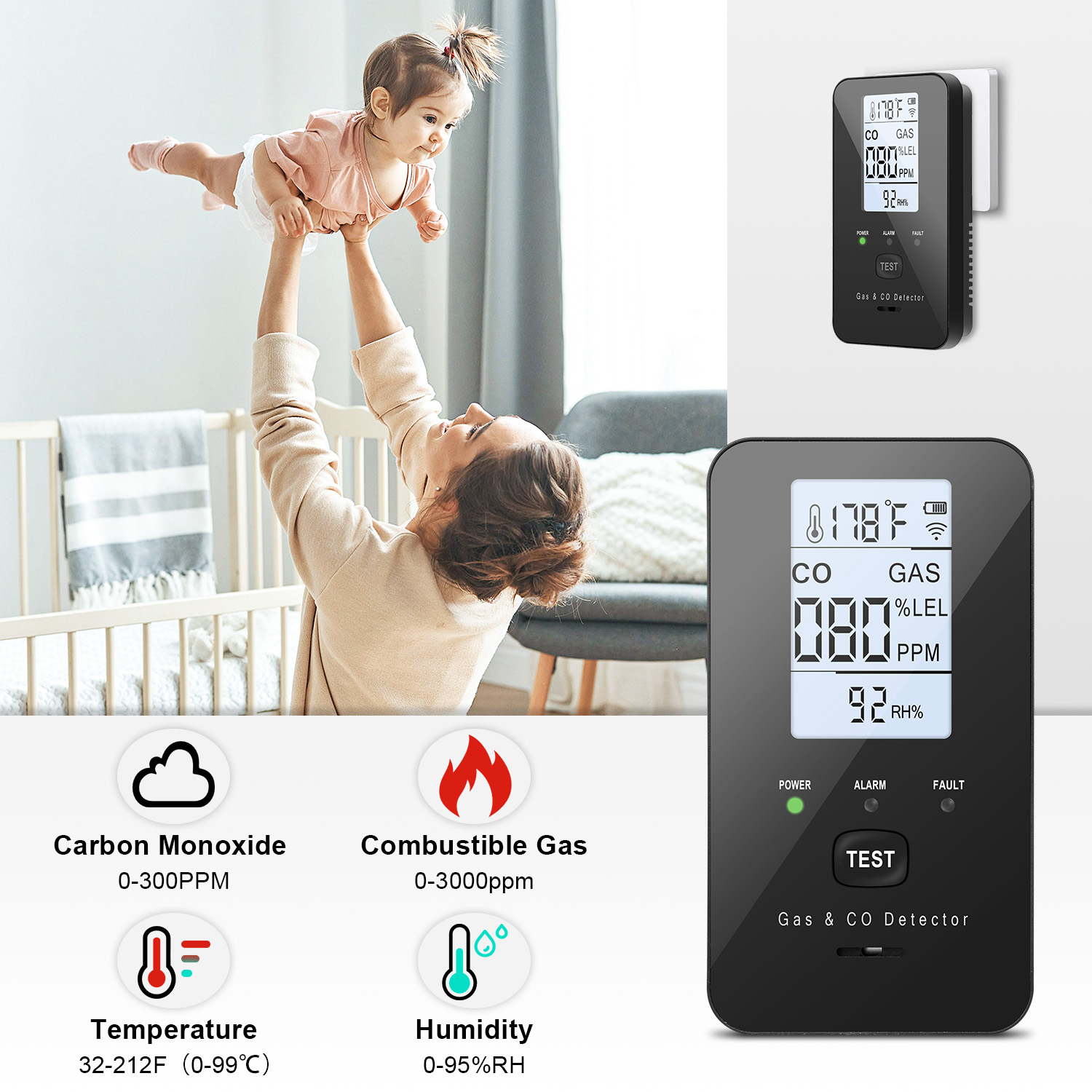 Natural Gas & Carbon Monoxide  - Co Detector Plug recensione e prezzo