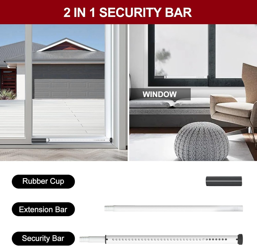 Sliding Door Security Bar, Hea - Window Lock Bar recensione e prezzo