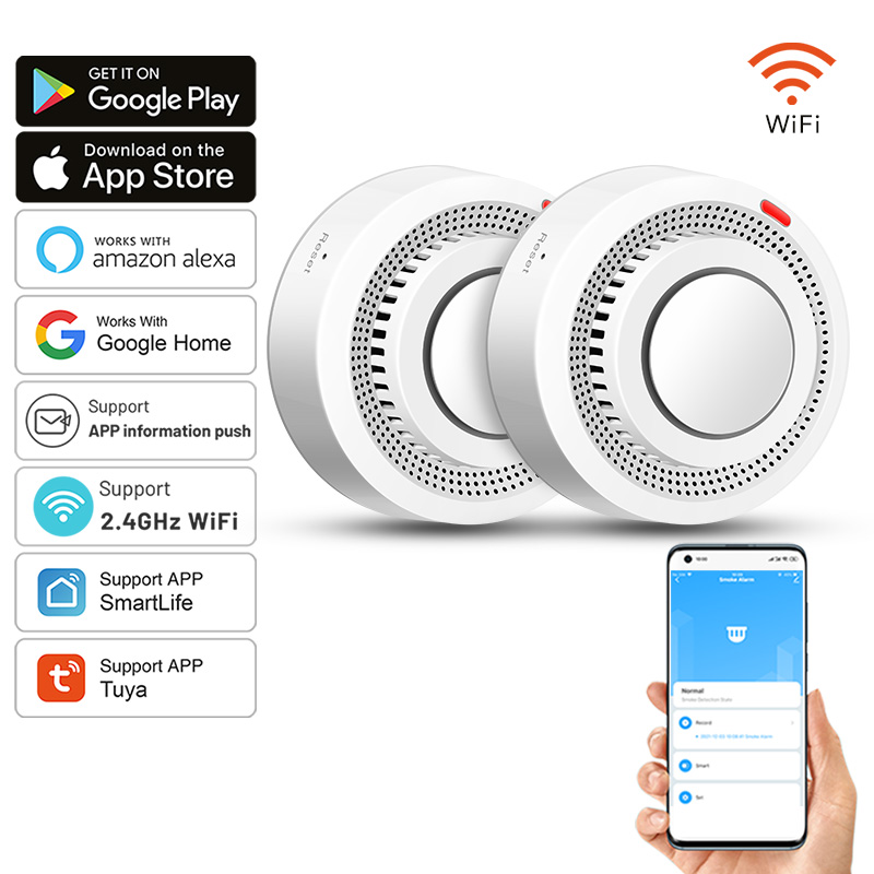 2 Pack Tuya Smart WiFi Smoke D - Smoke Detector Interconnected recensione e prezzo