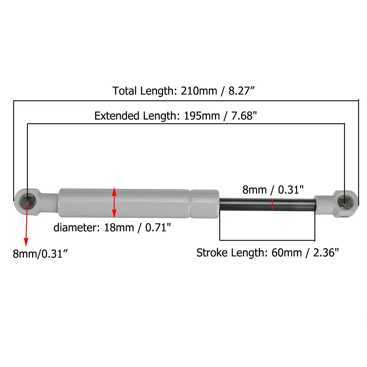 200-380N 195mm 8mm for RV Bed  - Window Lock Bar recensione e prezzo