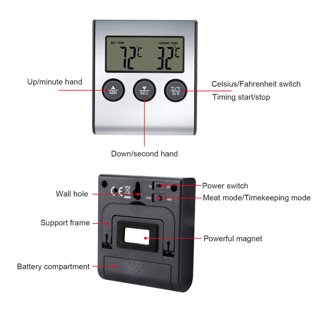Silver Digital BBQ Meat Thermo - Pool Alarm Float recensione e prezzo