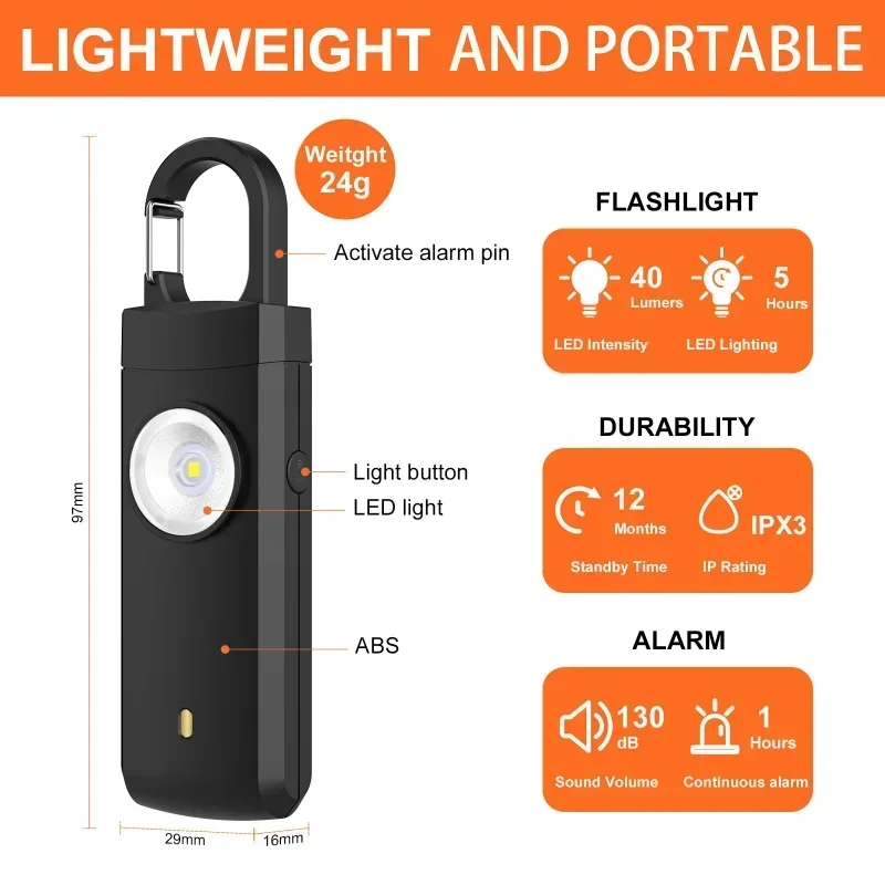 Self Defense LED Flashlight US - Personal Alarm Keychain recensione e prezzo