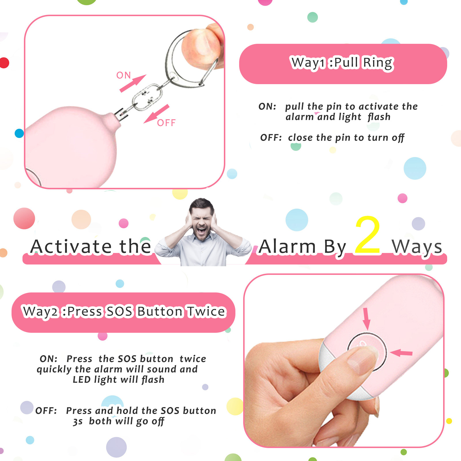 1pc Ultra-Loud 130DB Personal  - Personal Alarm Keychain recensione e prezzo