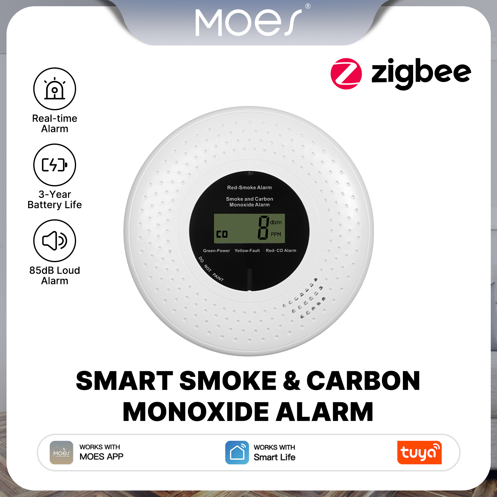 MOES Tuya Zigbee Smart Smoke C - Co Detector Plug recensione e prezzo