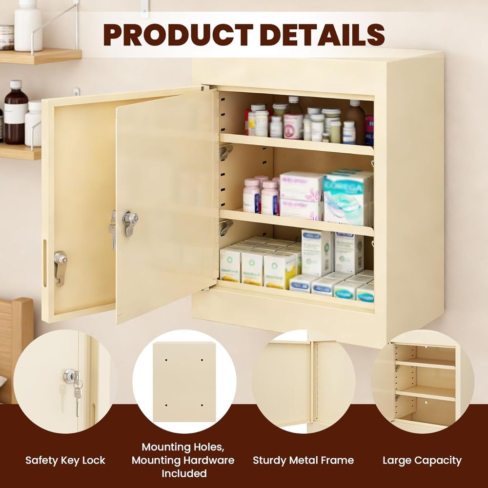 Double Door, Dual Key Lock Ste - Medicine Cabinet Lock recensione e prezzo