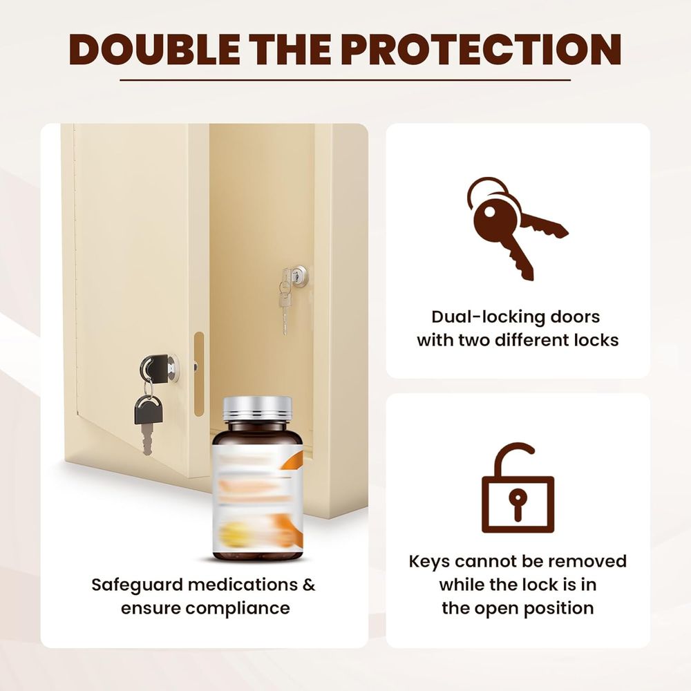 Double Door, Dual Key Lock Ste - Medicine Cabinet Lock recensione e prezzo
