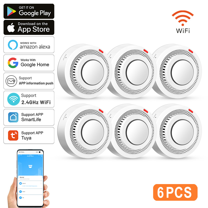 6Pack Tuya WiFi Smart Smoke Se - Smoke Detector Interconnected recensione e prezzo
