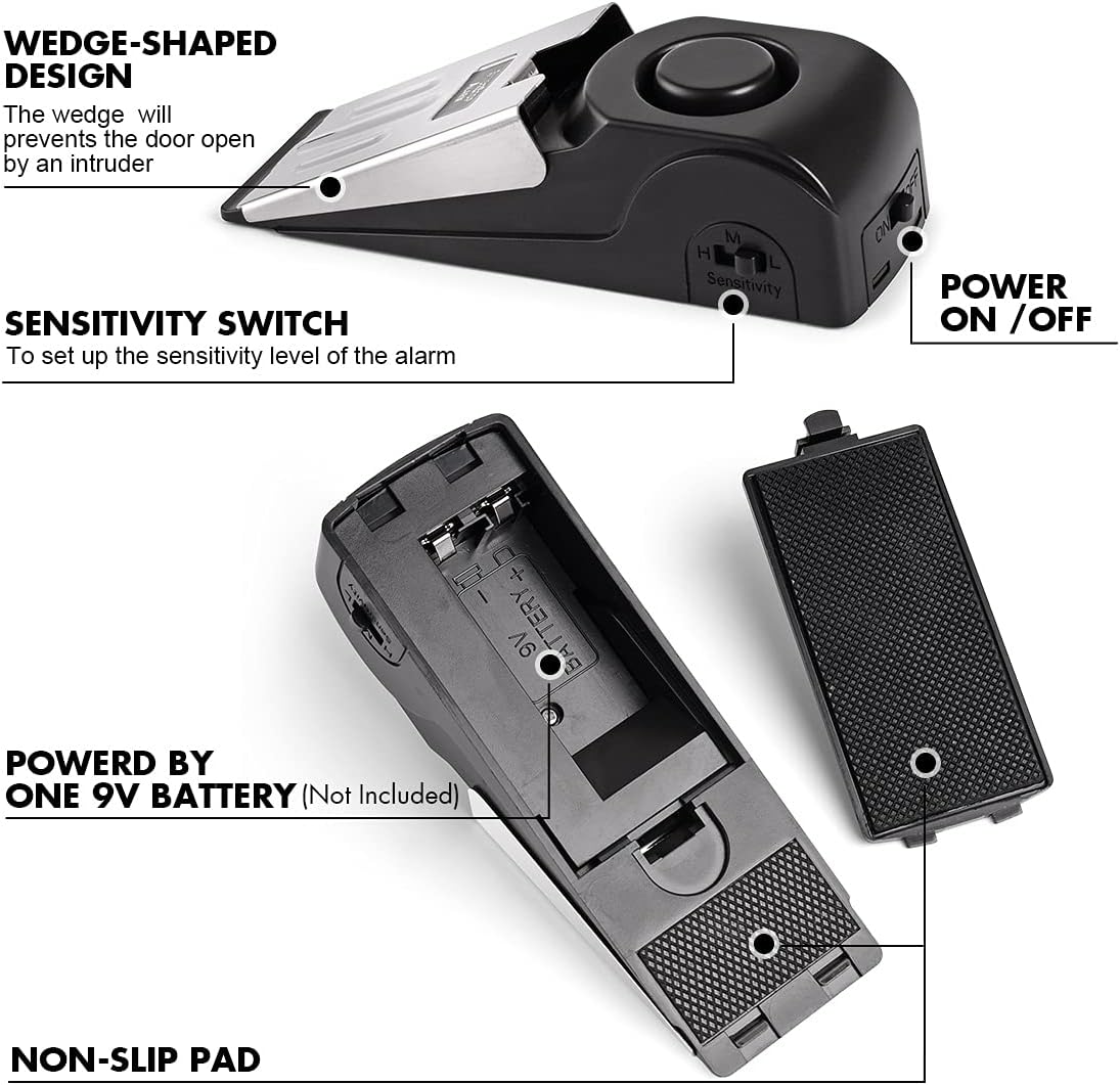 1/2Pcs Portable Travel 120 DB  - Door Stop Alarm recensione e prezzo